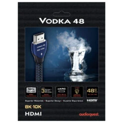 Audioquest Vodka 48 HDMI Digital Audio/Video Cable With Ethernet, 48Gbps 8K-10K, 10% Silver -Home Electronics Store AiduoQuest Vodka48 box