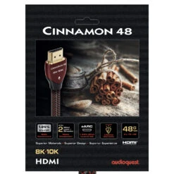 Audioquest Cinnamon 48 HDMI Digital Audio/Video Cable With Ethernet 48Gbps 8K-10K -Home Electronics Store AudioQuest Cinnamon48 box