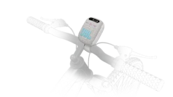 JBL Wind 3 FM Bluetooth Handlebar Speaker -Home Electronics Store CA JBL Wind3 Gray Bicycle Backview 20221104 RT V1