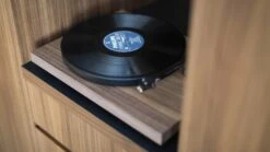 Pro-Ject Debut Carbon EVO Turntable With Sumiko Rainier Cartridge -Home Electronics Store Debut Carbon Evolution Satin Walnut Lifestyle