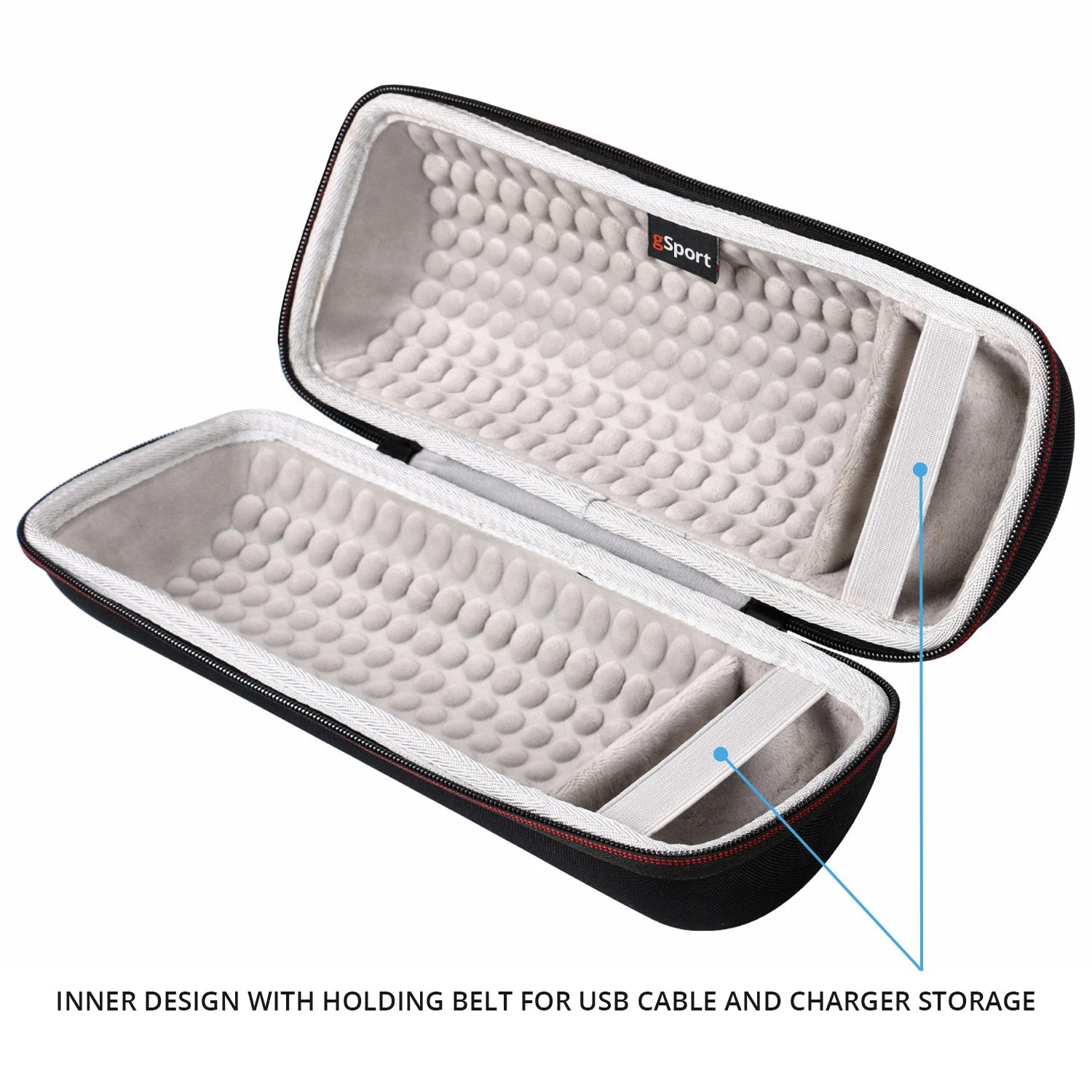 GSport Deluxe EVA Protective Travel Case For JBL CHARGE Portable Bluetooth Speakers (Black) 3 GSport Deluxe EVA Protective Travel Case For JBL CHARGE Portable Bluetooth Speakers (Black) - Image 3