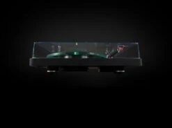 NAD Electronics C 588 2-Speed Turntable With 9" Carbon Fiber Tonearm (Black) -Home Electronics Store NAD C 588 Front with Cover Black on Black