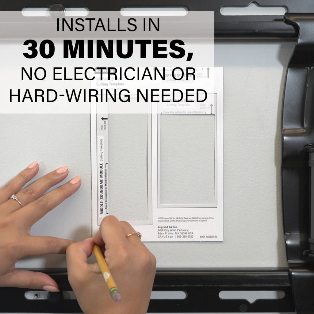 Sanus WSIWPSB1-W1 Ultimate In-Wall Cable Management Kit For Mounted TV & Soundbar (White) 4 Sanus WSIWPSB1-W1 Ultimate In-Wall Cable Management Kit For Mounted TV & Soundbar (White) - Image 4