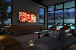 Sony XR65X93L BRAVIA XR 65 Inch Class X93L Mini LED 4K HDR Google TV -Home Electronics Store X93L Lifestyle 3 Angled Night