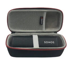 Sonos Roam Portable Smart Speaker With GSport Deluxe Hardshell Travel Case -Home Electronics Store gSport Case Sonos Roam Open Inside Black