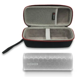 Sonos Roam Portable Smart Speaker With GSport Deluxe Hardshell Travel Case -Home Electronics Store gSport Case Sonos Roam Open Outside White