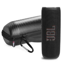 JBL FLIP 6 Portable Waterproof Speaker With GSport Carbon Fiber Case -Home Electronics Store gSport Flip6 Bundle Standing Black