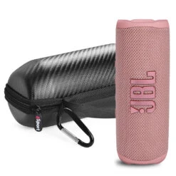 JBL FLIP 6 Portable Waterproof Speaker With GSport Carbon Fiber Case -Home Electronics Store gSport Flip6 Bundle Standing Pink