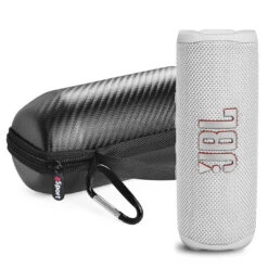 JBL FLIP 6 Portable Waterproof Speaker With GSport Carbon Fiber Case -Home Electronics Store gSport Flip6 Bundle Standing White
