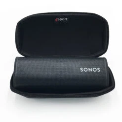 Sonos Roam Portable Smart Speaker With GSport Carbon Hardshell Travel Case -Home Electronics Store gSport Sonos Roam Carbon Open Inside Black