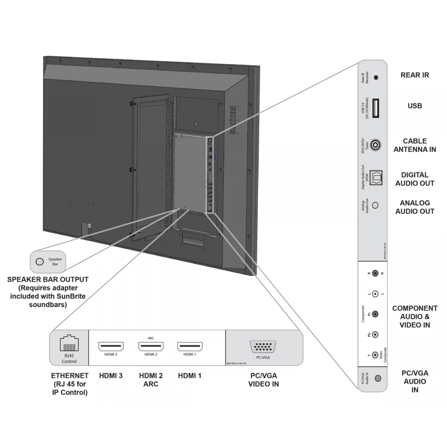 SunBrite Veranda Series 55-Inch 4K HDR Full Shade Outdoor TV (Black) 5 SunBrite Veranda Series 55-Inch 4K HDR Full Shade Outdoor TV (Black) - Image 5